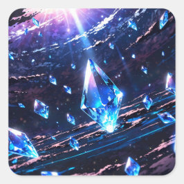 Adesivo Quadrado Abstract art with gemstones