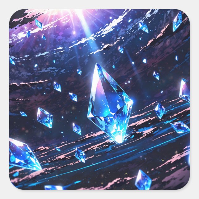 Adesivo Quadrado Abstract art with gemstones (Frente)