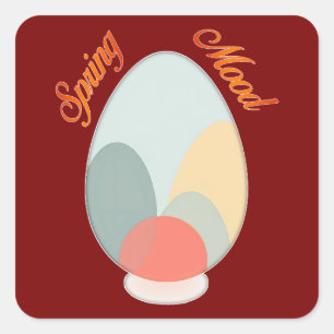 Adesivo Quadrado Abstract Easter Egg – Modern Art - Autocolante