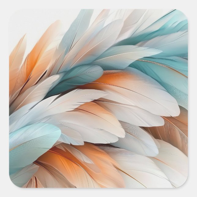 Adesivo Quadrado Abstract Feather Flow – Soft Elegance (Frente)