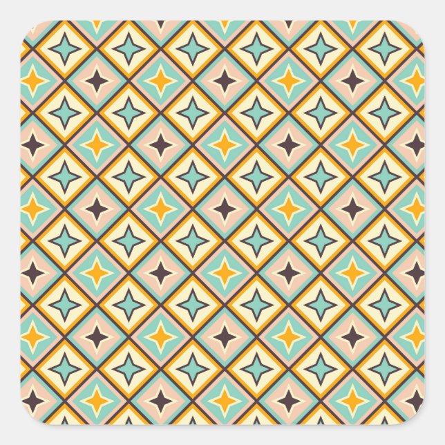 Adesivo Quadrado Abstract geometric pattern with diamond shapes (Frente)