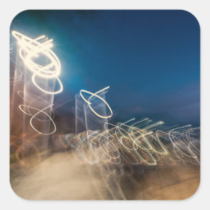 Adesivo Quadrado Abstract Intentional Camera Movement Night Light T