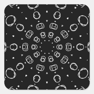 Adesivo Quadrado Abstract Monochrome White Mandala Geometric Patter
