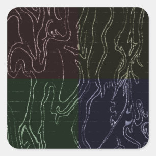 Adesivo Quadrado Abstrato Art