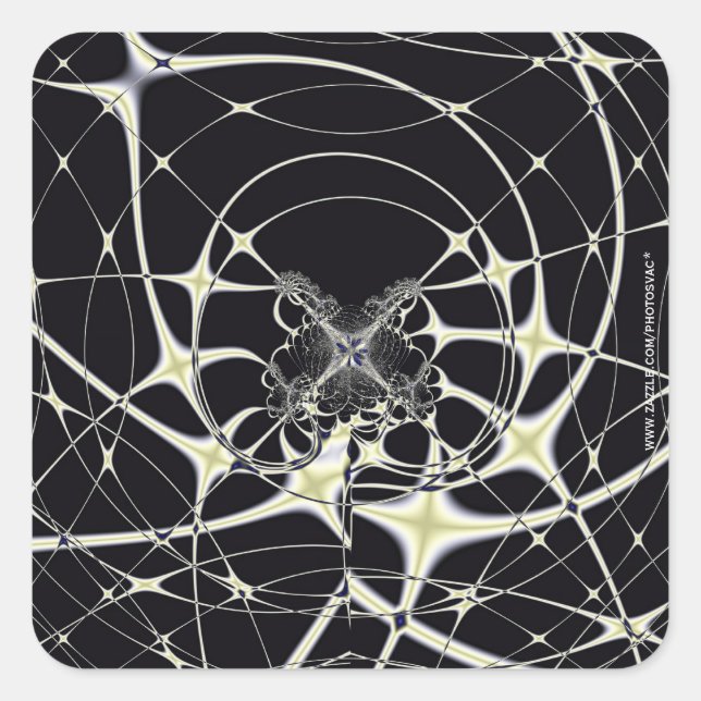 Adesivo Quadrado Abstrato Art Ouro Spiderweb (Frente)