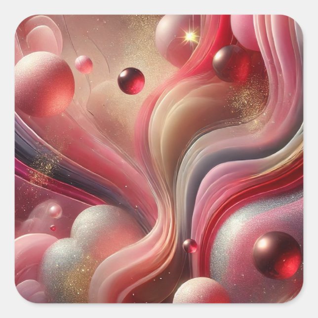 Adesivo Quadrado Abstrato Art Square Sticker (Frente)
