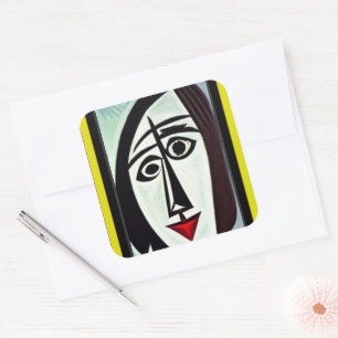 Adesivo Quadrado Abstrato Art Sticker