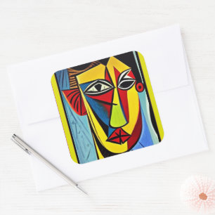 Adesivo Quadrado Abstrato Art Sticker