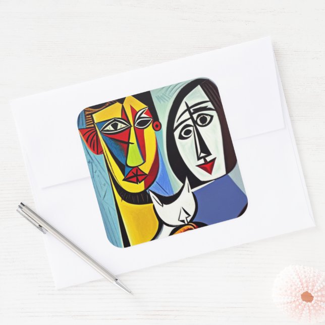 Adesivo Quadrado Abstrato Art Sticker (Envelope)