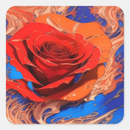 Adesivo Quadrado Abstrato artístico marbled Rosa