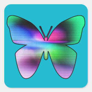 Adesivo Quadrado Abstrato Butterfly Colorida
