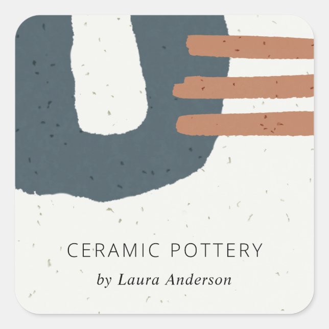 ADESIVO QUADRADO ABSTRATO CERAMIC TEXTURE BLUE BLACK RUST ESPECKED (Frente)