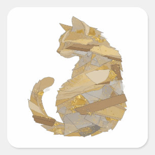 Adesivo Quadrado Abstrato Cinza Premium