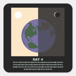 Adesivo Quadrado abstrato cristão de arte mínima, dia4 s1