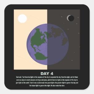 Adesivo Quadrado abstrato cristão de arte mínima, dia4 s1