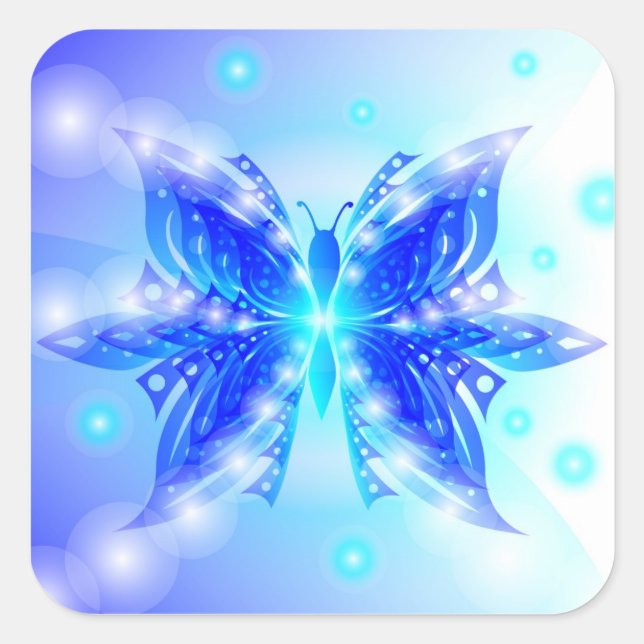 Adesivo Quadrado Abstrato de borboleta adesiva (Frente)