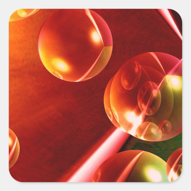 Adesivo Quadrado Abstrato de Contemporâneo por Serdar Hizli (Frente)