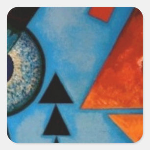 Adesivo Quadrado Abstrato de Duro de Soft Kandinsky