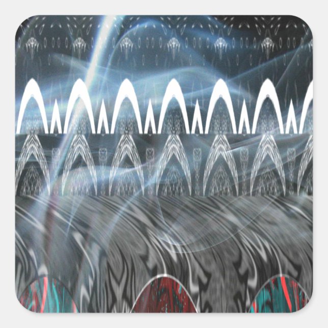 Adesivo Quadrado Abstrato de Impressão de arte impressionante (Frente)