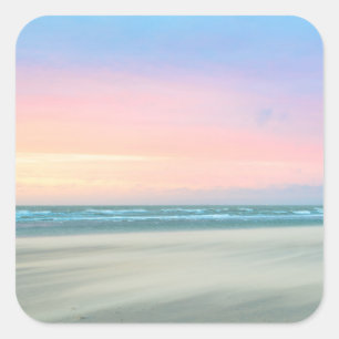 Adesivo Quadrado Abstrato de pôr do sol na praia em Haia