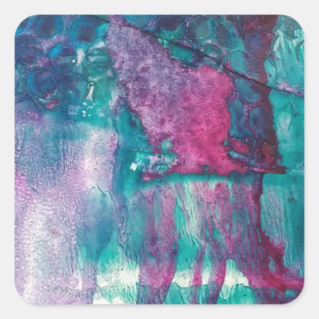 Adesivo Quadrado Abstrato de tinta com dispersão (Frente)