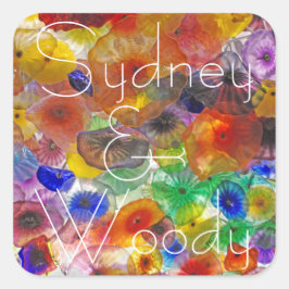 Adesivo Quadrado Abstrato Floral