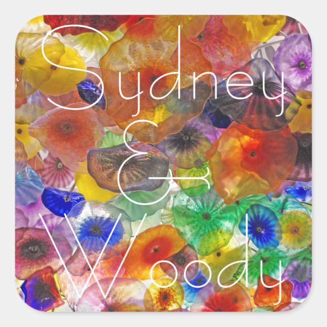 Adesivo Quadrado Abstrato Floral (Frente)