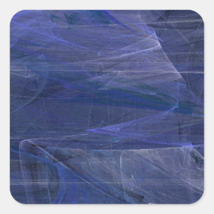 Adesivo Quadrado Abstrato Fractal Square Blue