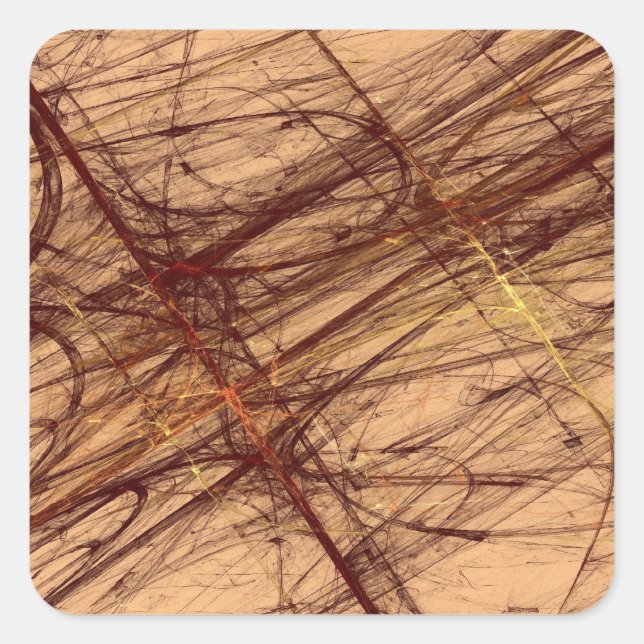 Adesivo Quadrado Abstrato Fractal Square Sticker (Frente)