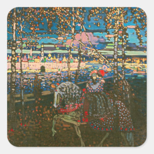 Adesivo Quadrado Abstrato Kandinsky Casal Anel Colorido