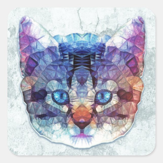 Adesivo Quadrado abstrato kitten (Frente)