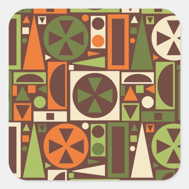 Adesivo Quadrado Abstrato Moderno do Século 50 (Frente)