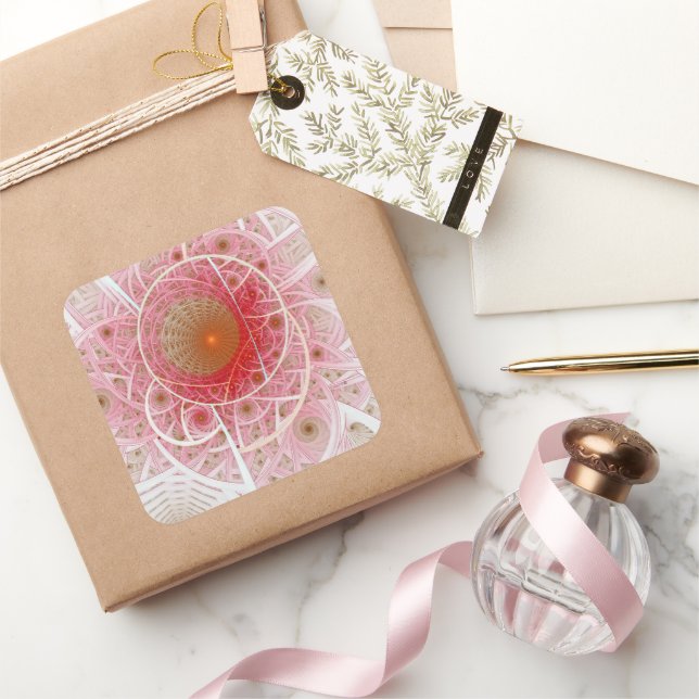 Adesivo Quadrado Abstrato Pink Steampunk (Presentear)