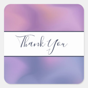 Adesivo Quadrado Abstrato Roxo e Rosa Modernos - Obrigado