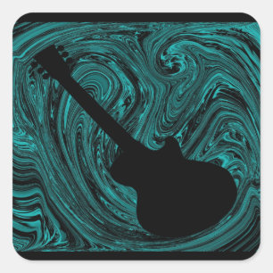 Adesivo Quadrado Abstrato suga palitos de guitarra, palha