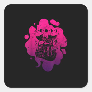 Adesivo Quadrado Academia Goblincore Estética Cottagecore Cogumelo