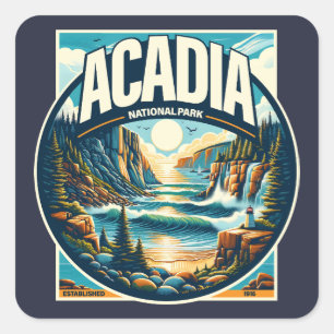 Adesivo Quadrado Acadia National Park Maine