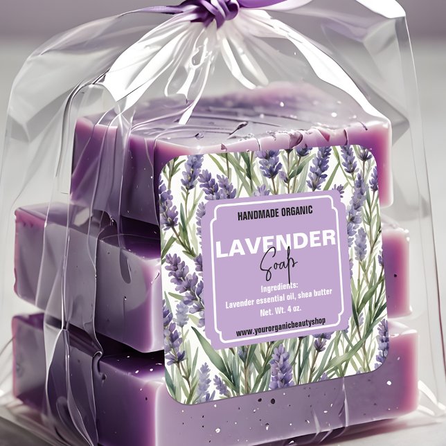 Adesivo Quadrado Acalme Lavandas - Produtos Orgânicos Físicos (Criador carregado)