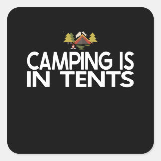 Adesivo Quadrado Acampamento - Acampamento em tendas
