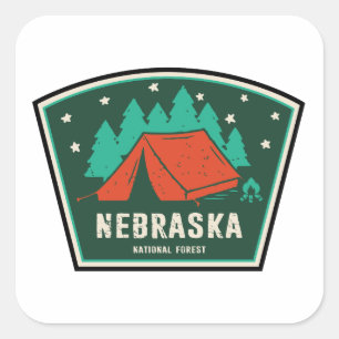 Adesivo Quadrado Acampamento na Floresta Nacional de Nebraska