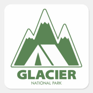Adesivo Quadrado Acampamento nas Montanhas do Parque Nacional Glaci