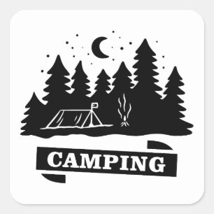 Adesivo Quadrado Acampamento Simples ao Ar Livre   acampe mais, se 