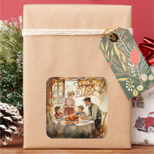 Adesivo Quadrado Ação de Graças - Simplesmente Abençoado