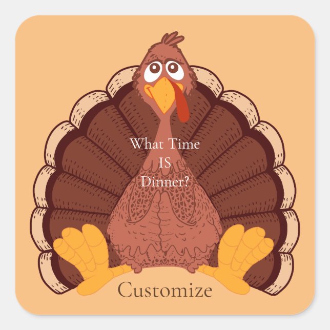 Adesivo Quadrado Ação de Graças Turquia Thunder_Cove (Frente)