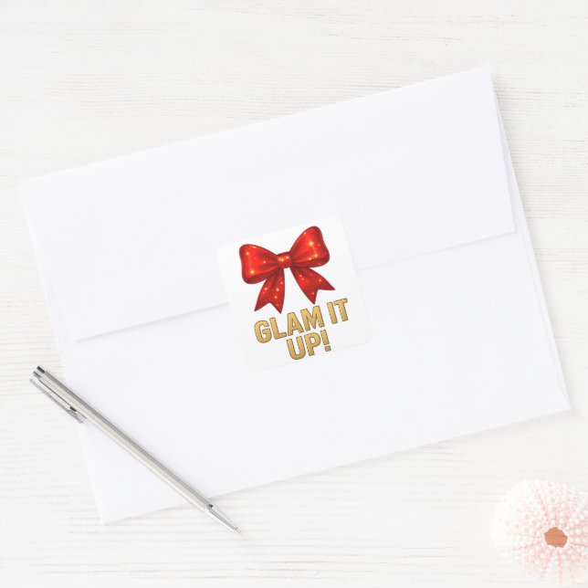 Adesivo Quadrado Acelere o Arco Sparkle — Confie em energia (Envelope)