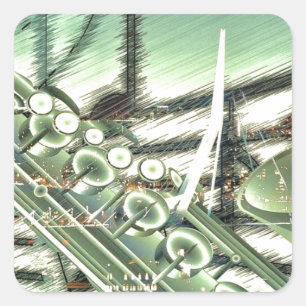 Adesivo Quadrado Acessórios de design de música saxofone - personal