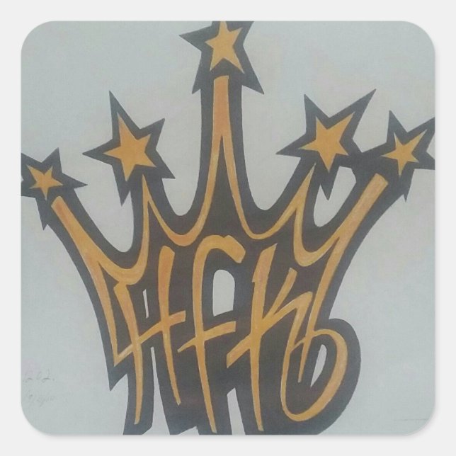 Adesivo Quadrado Acessórios HFK Finalmente! (Frente)