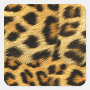 Adesivo Quadrado Acessórios realistas de impressão de peles de leop