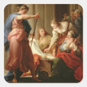 Adesivo Quadrado Achilles na corte do rei Lycomedes com seu D