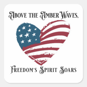 Adesivo Quadrado Acima do Amber Ondas 4 de julho Dia da Independênc